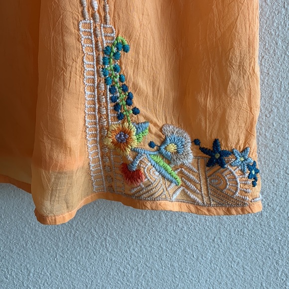 Johnny Was Embroidered Top Orange XS - Picture 5 of 7